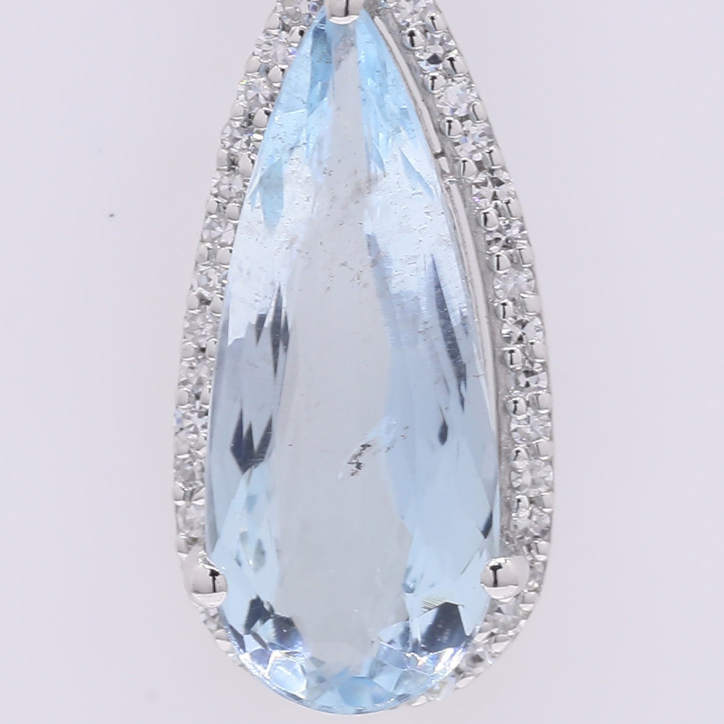 2.07 Ct Pear Mixed Cut Natural Aquamarine 950 Platinum Pendant
