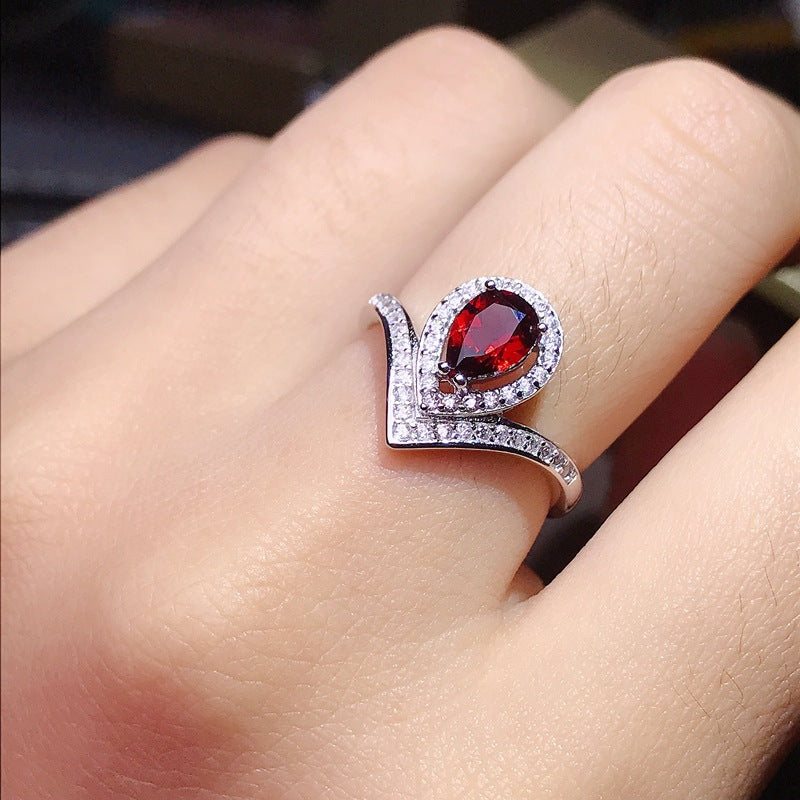Garnet 925 Sterling Silver Ring