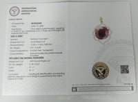 6.69 Ct Oval Mixed Cut Natural Corundum Ruby 14K Gold Pendant