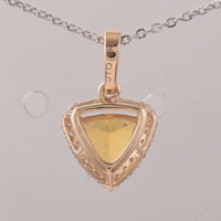 0.85 Ct Trillion Br.Fire Opal 9K Gold Pendant