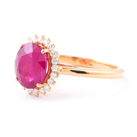 3.49 Ct Oval Ruby 18K Gold Ring