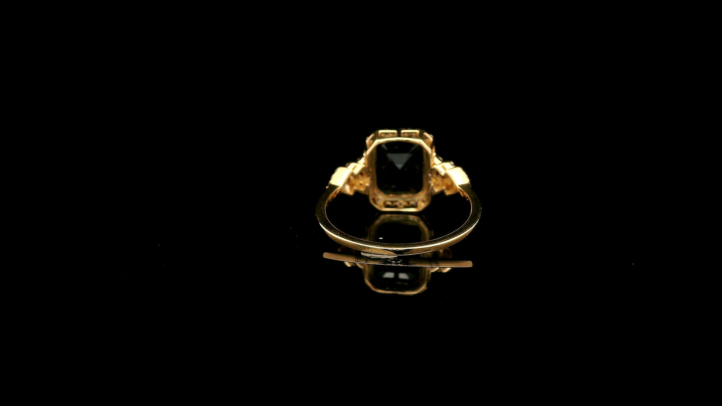 2.67 Ct Octagon Natural Sapphire 14K Gold Ring