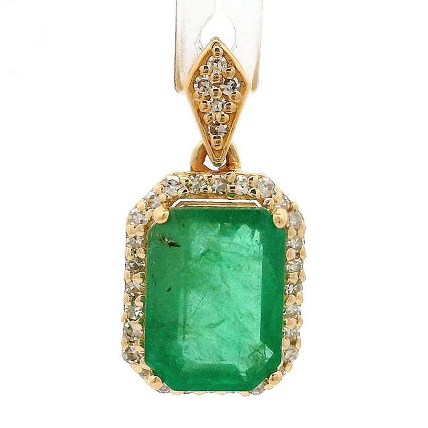 1.47 Ct Octagon Emerald 14K Gold Pendant