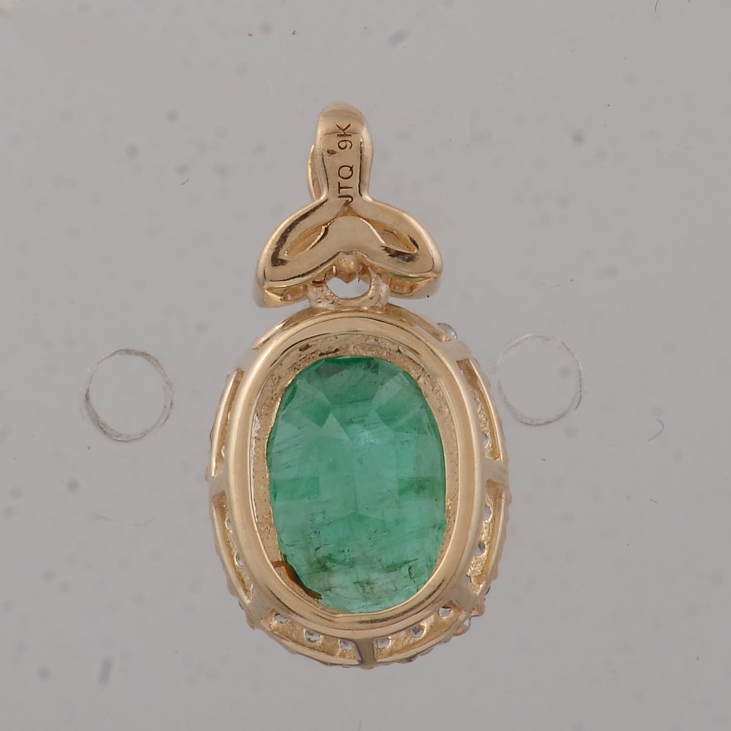 1.47 Ct Oval Emerald 9K Gold Pendant