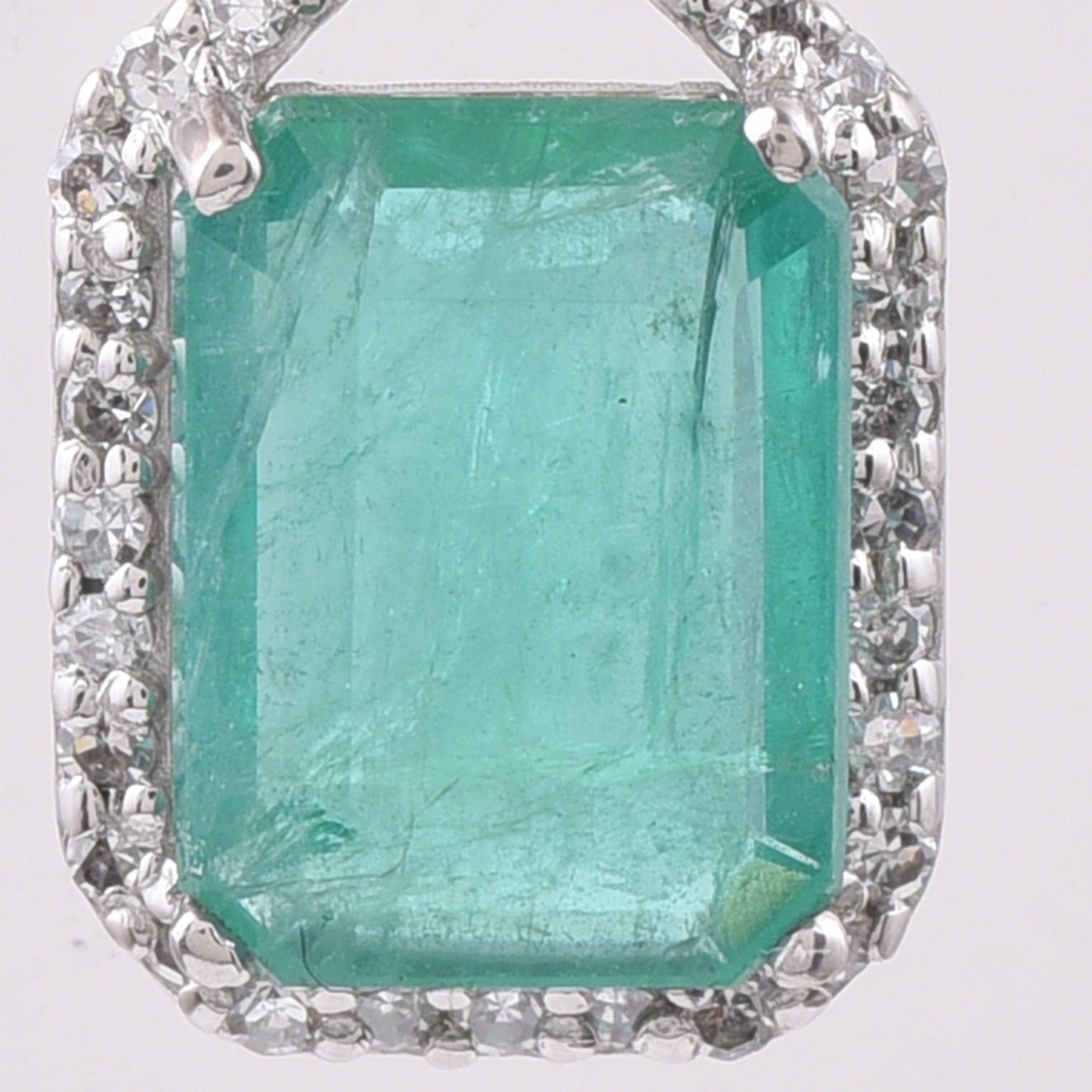 1.31 Ct Octagon Step Cut Natural Emerald 950 Platinum Pendant