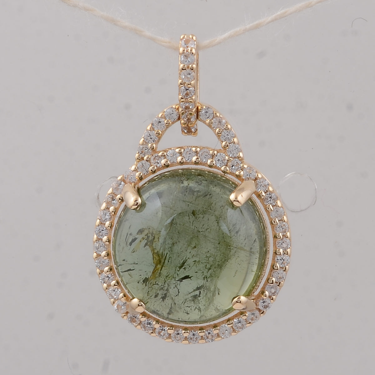 4.22 Ct Round Tourmaline 9K Gold Pendant
