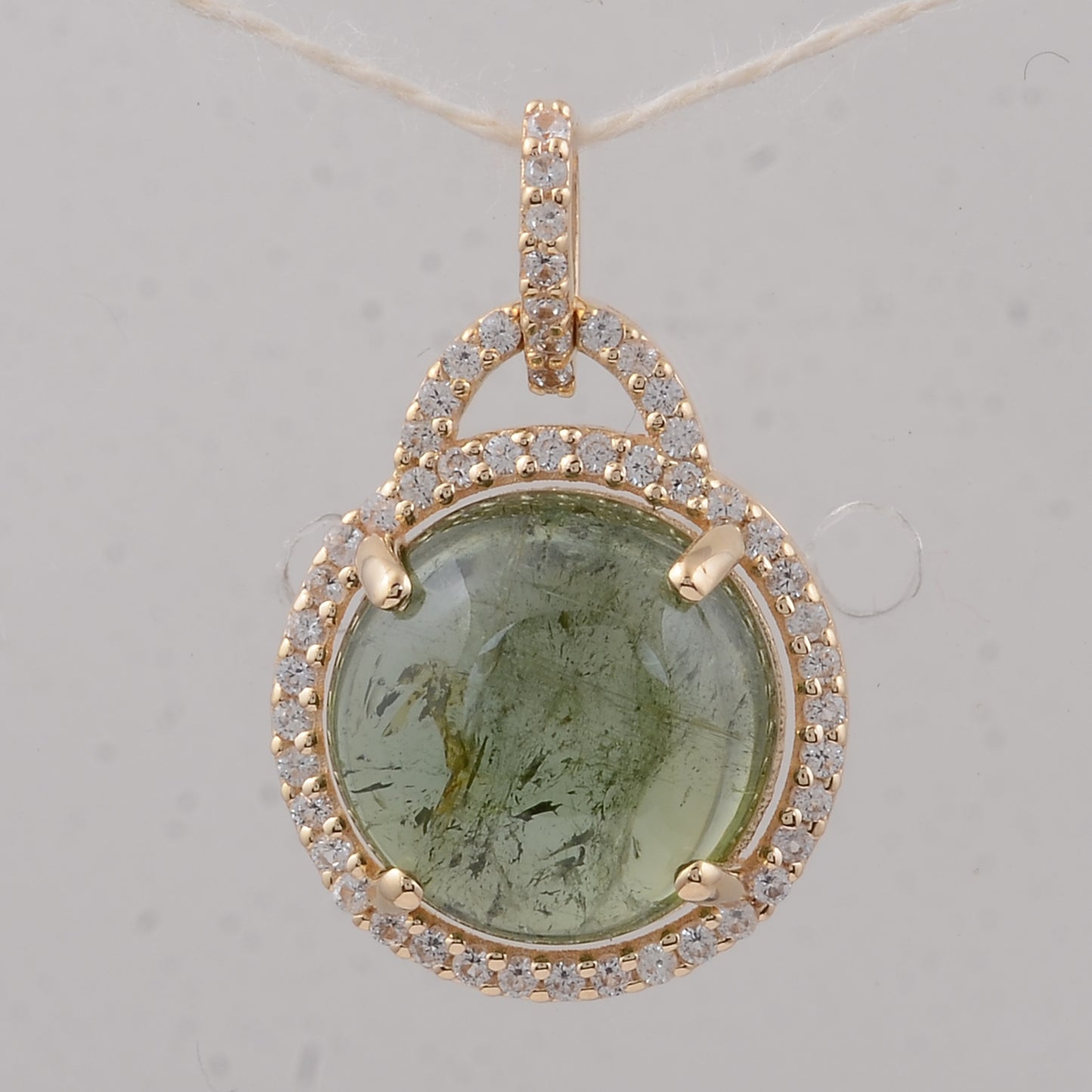 4.22 Ct Round Tourmaline 9K Gold Pendant