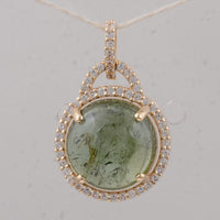 4.22 Ct Round Tourmaline 9K Gold Pendant