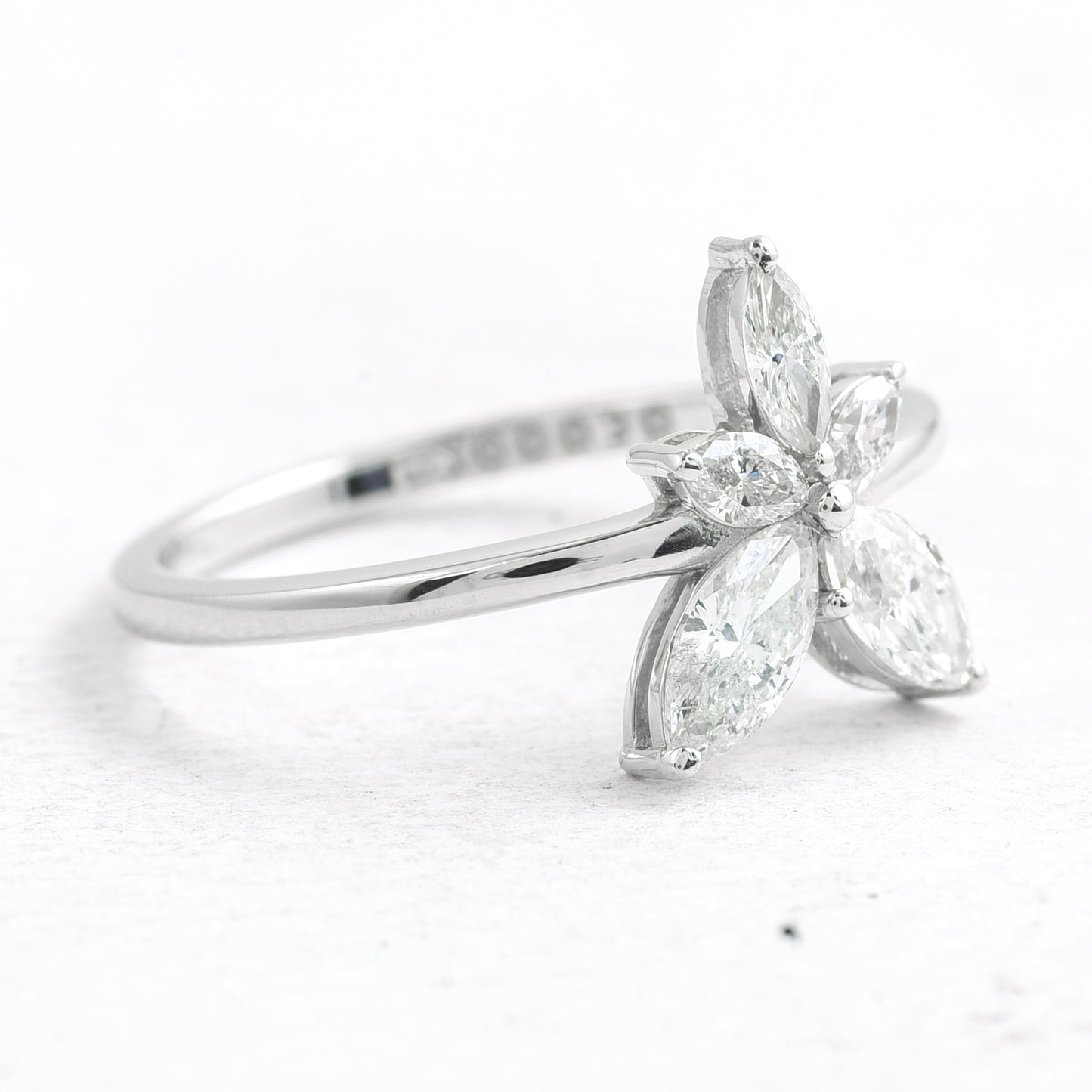 0.70 Ct Marquise Diamond 950 Platinum Ring