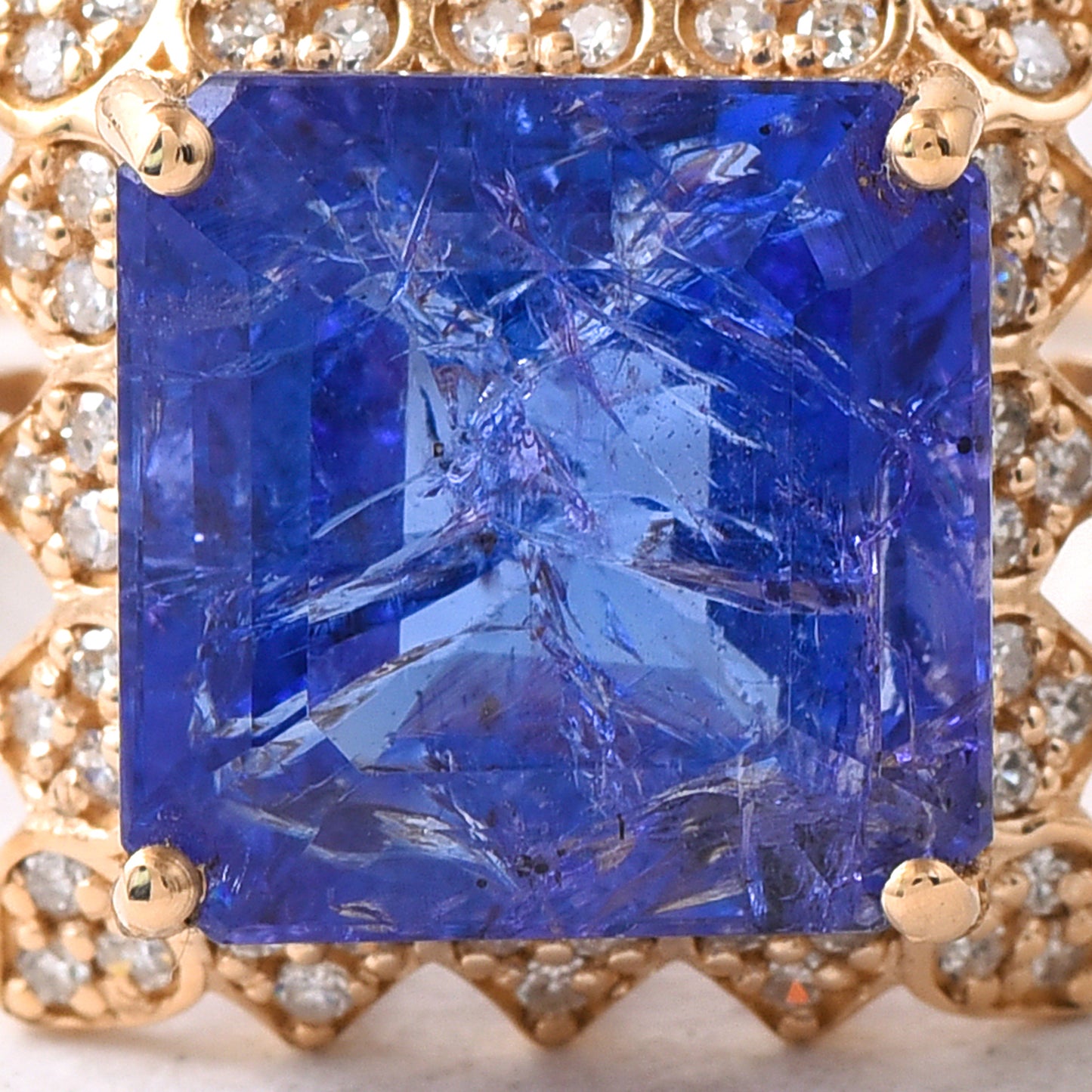 6.00 Ct Octagon Step Cut Natural Tanzanite 14K Gold Ring