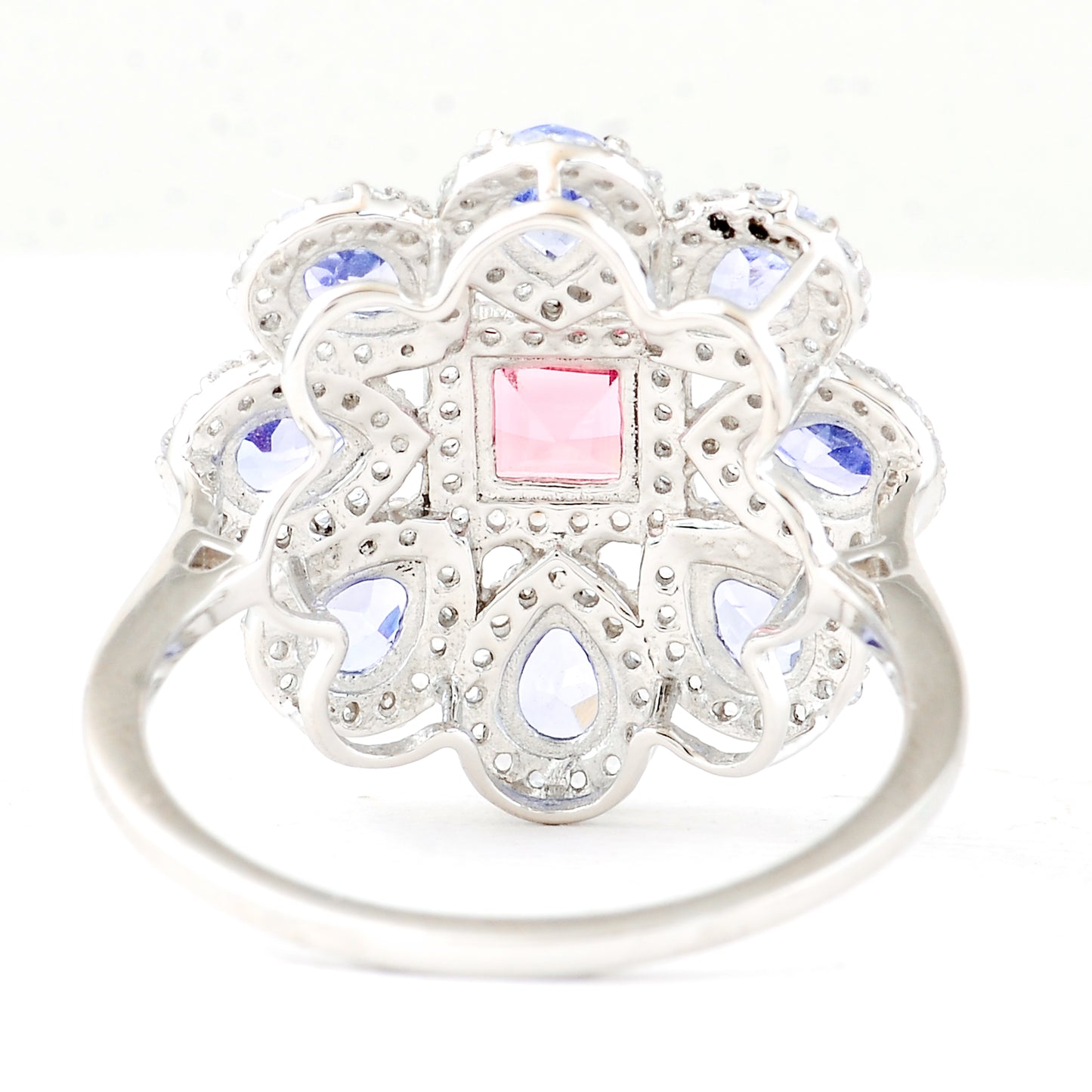 2.16 Ct Square Step Cut Natural Pink Tourmaline 950 Platinum Ring