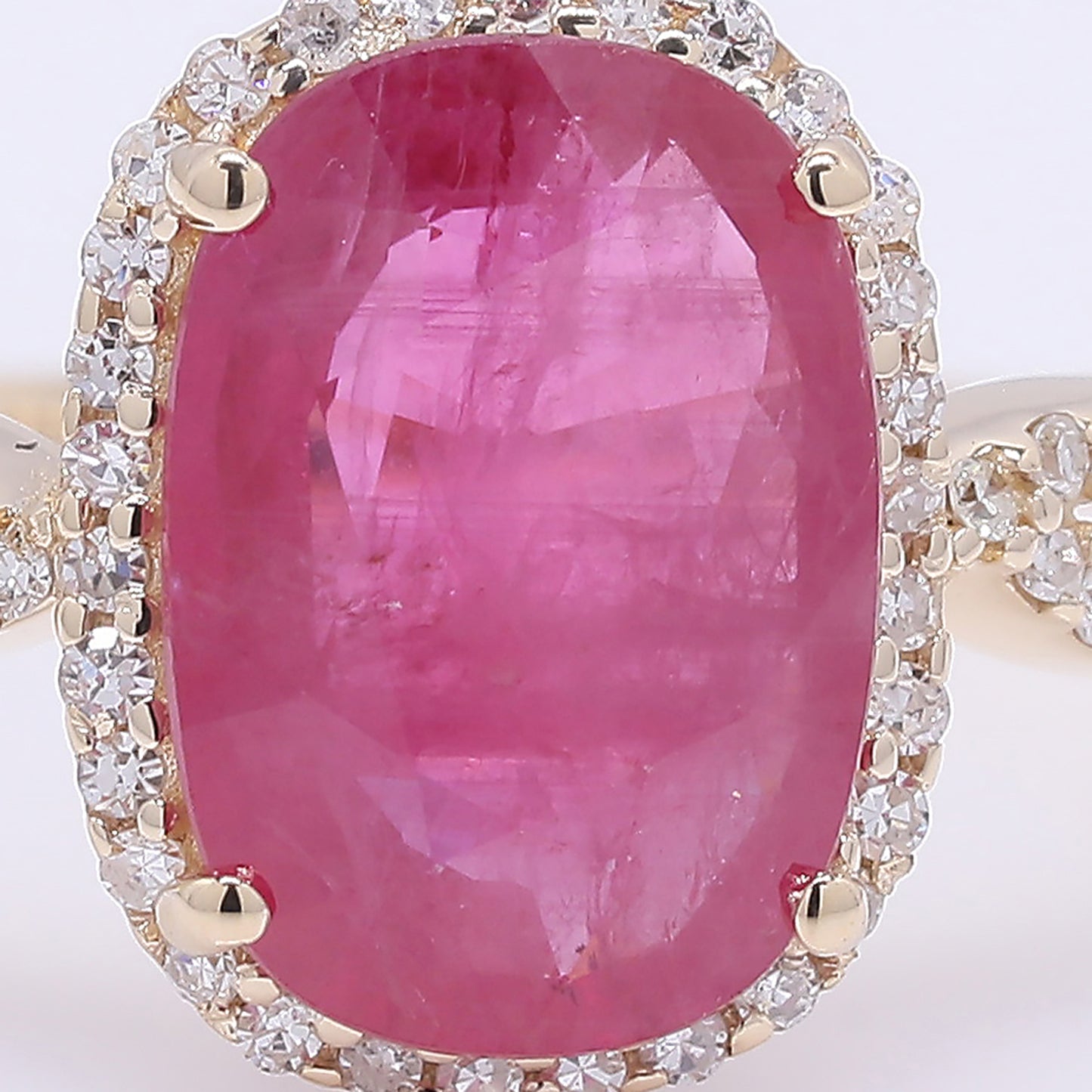 2.68 Ct Cushion Mixed Cut Natural Ruby 14K Gold Ring