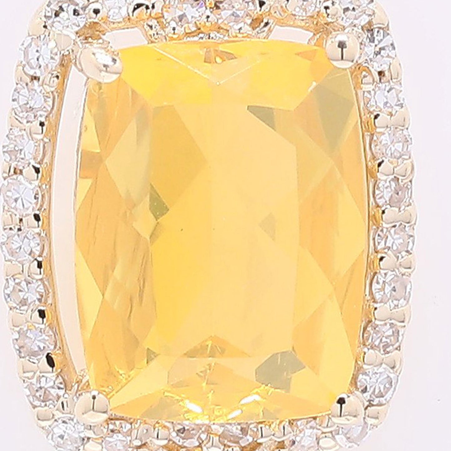 1.09 Ct Cushion Mixed Cut Natural Fire Opal 14K Gold Pendant