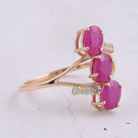 2.42 Ct Oval Natural Ruby 14K Gold Ring