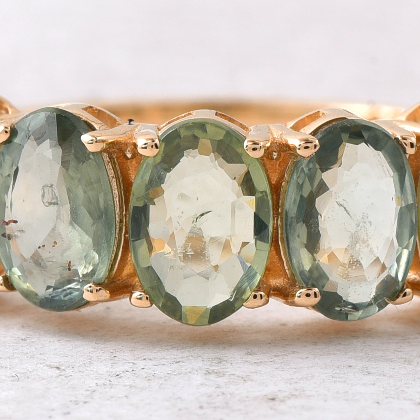 2.50 Ct Oval Mixed Cut Natural Green Sapphire 14K Gold Ring