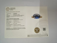 5.73 Ct Oval Mixed Cut Lab Grown Sapphire 14K Gold Ring