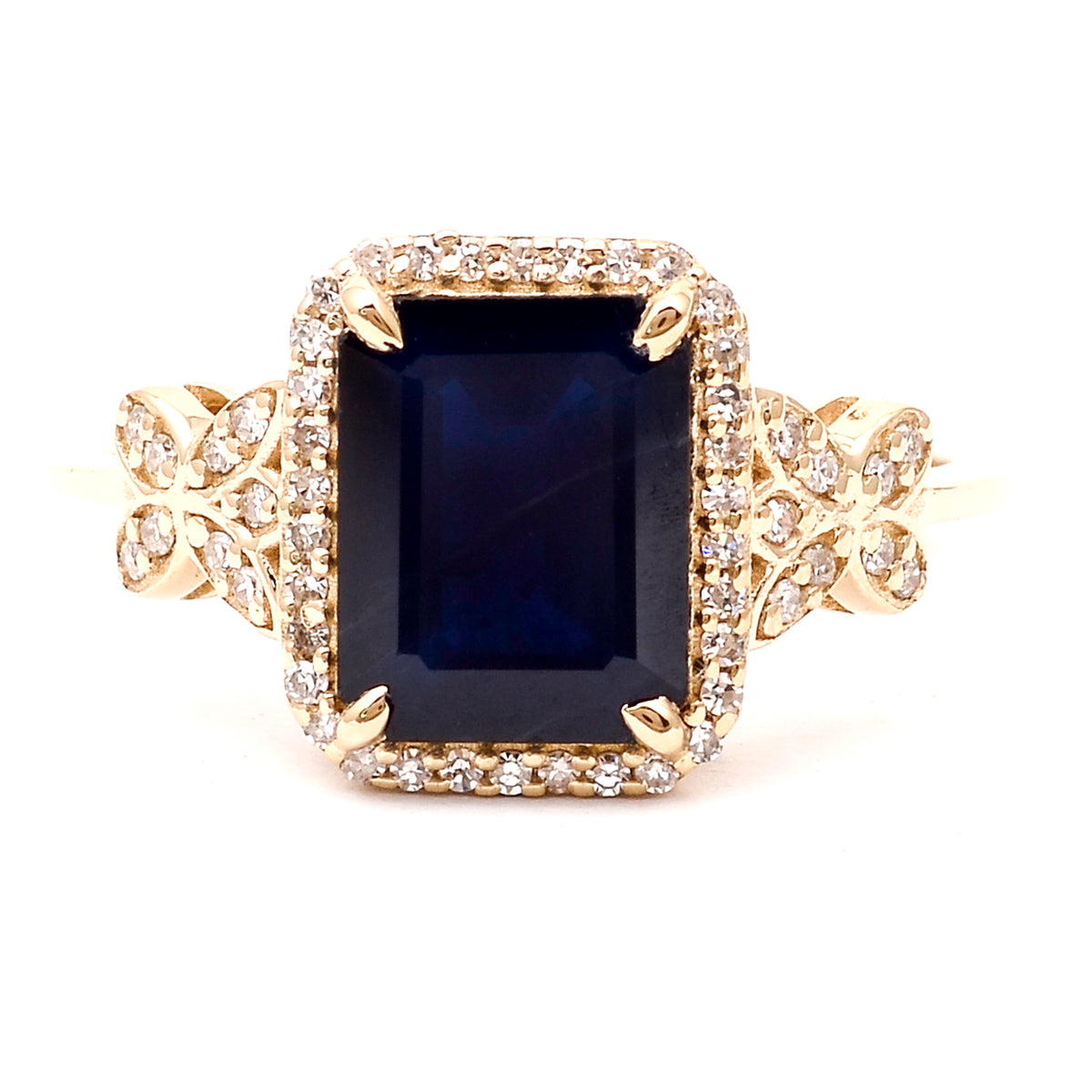 2.65 Ct Octagon Natural Sapphire 14K Gold Ring