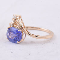 2.67 Ct Oval Natural Tanzanite 14K Gold Ring