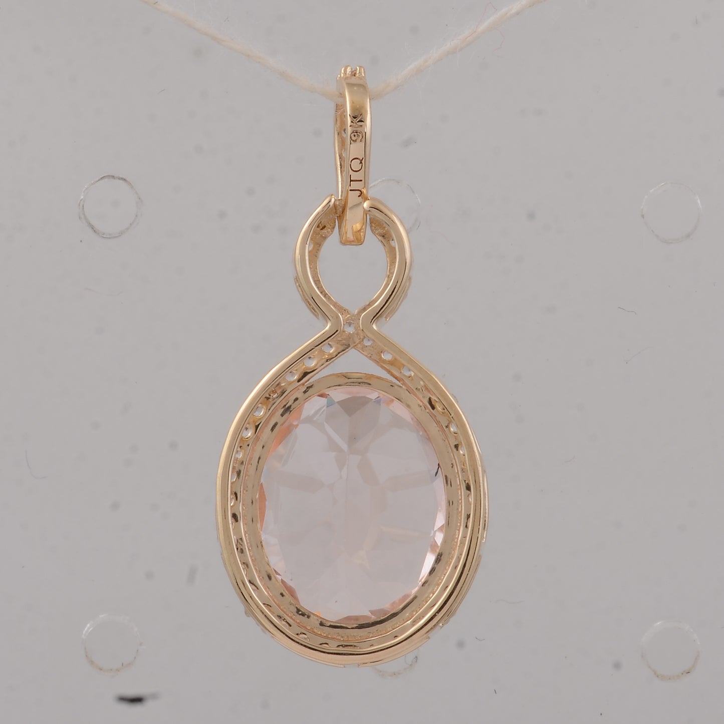 3.56 Ct Oval Morganite 9K Gold Pendant