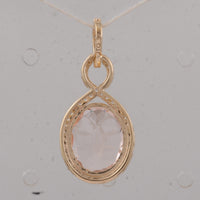 3.56 Ct Oval Morganite 9K Gold Pendant