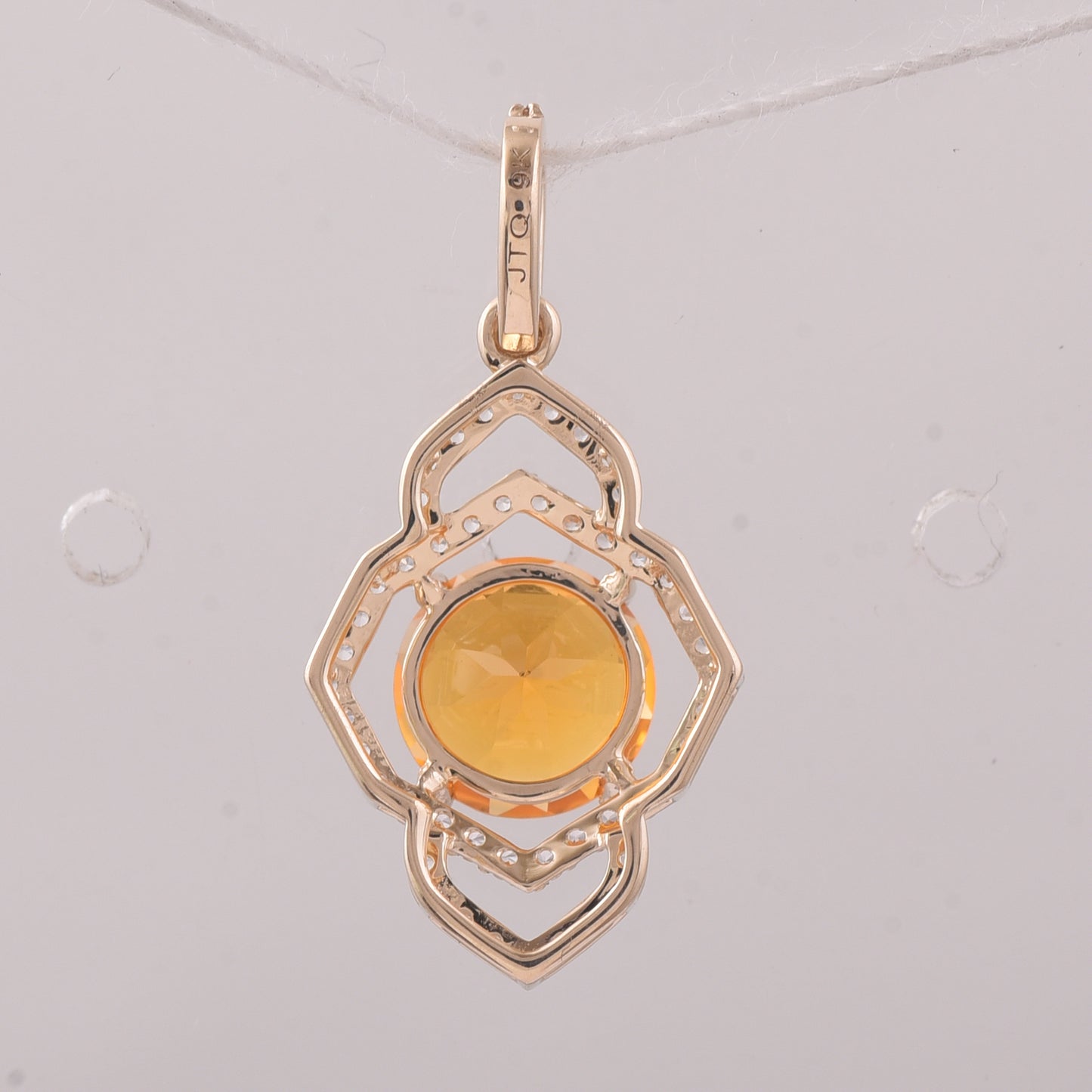 1.04 Ct Round Br.Opal 9K Gold Pendant