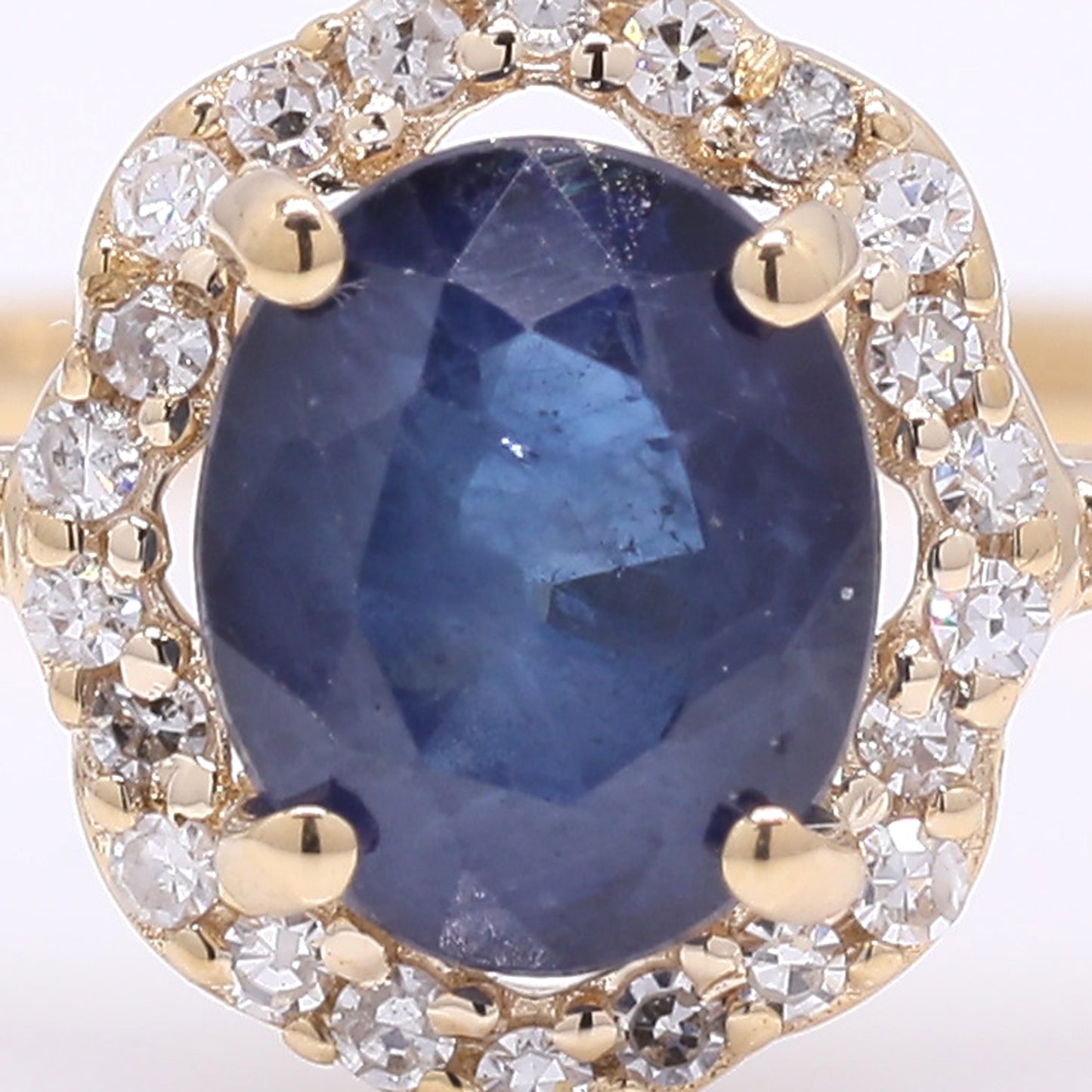 1.17 Ct Oval Mixed Cut Natural Sapphire 14K Gold Ring