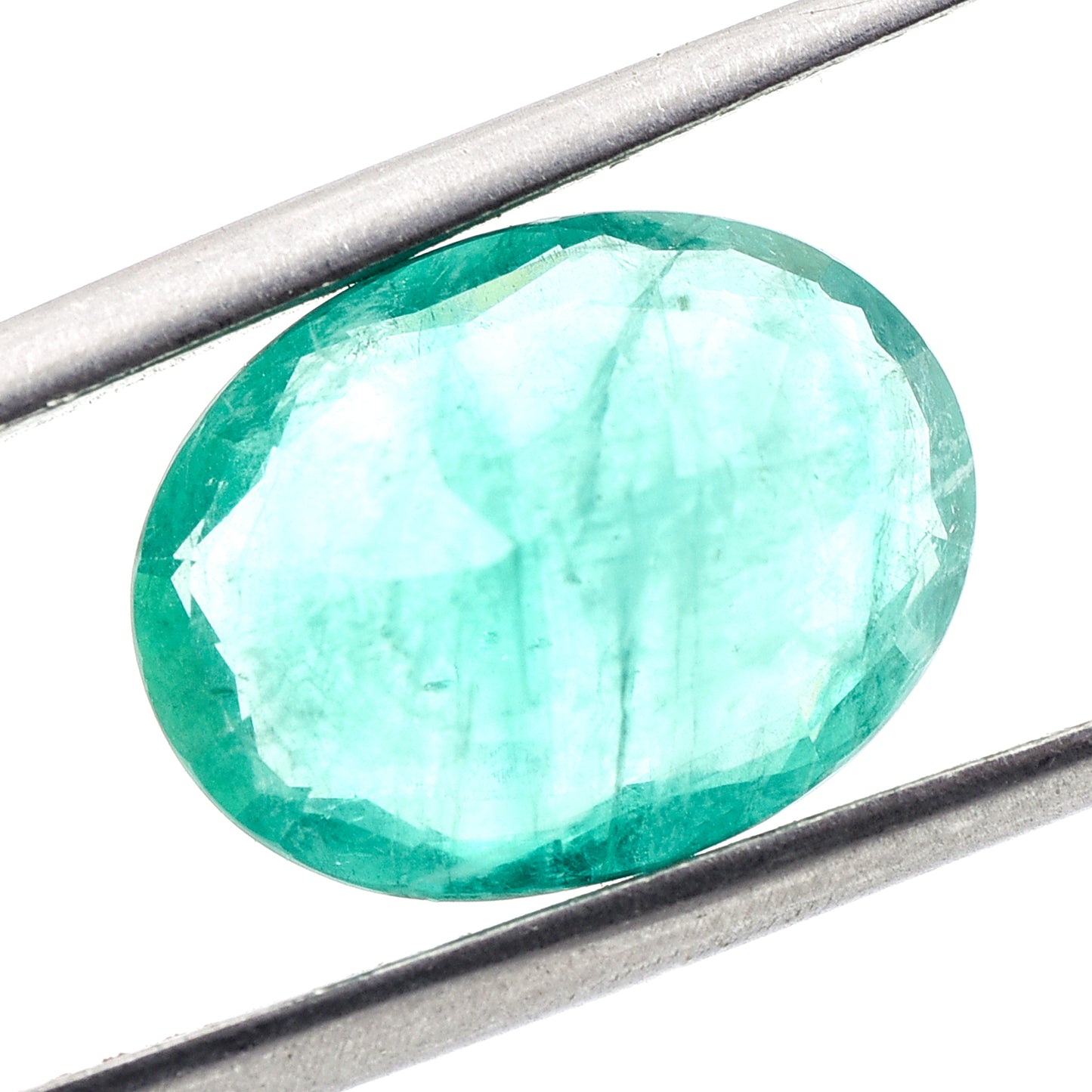 5.86 Natural Beryl Emerald Oval Mixed Cut Gemstone