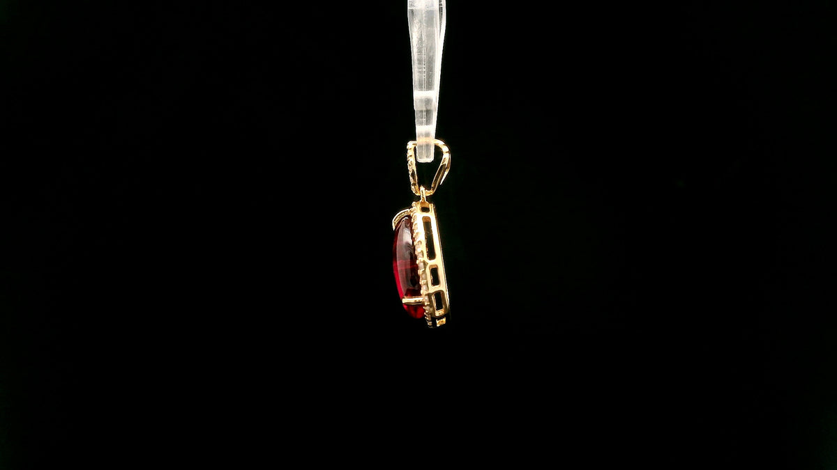 2.38 Ct Pear Natural Tourmaline 14K Gold Pendant