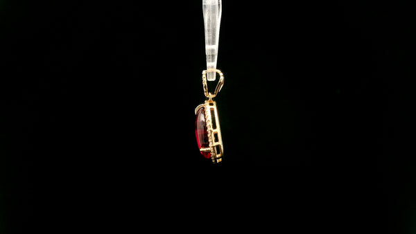 2.38 Ct Pear Natural Tourmaline 14K Gold Pendant