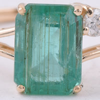 1.74 Ct Octagon Step Cut Natural Emerald 14K Gold Ring