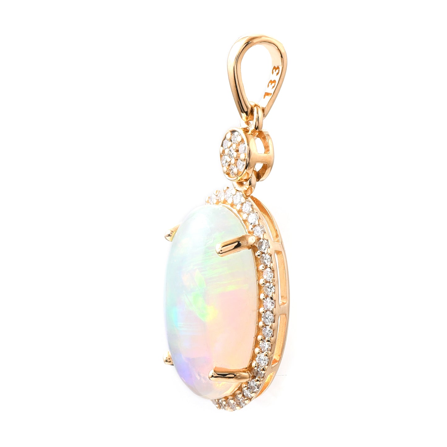 2.36 Ct Oval Opal 14K Gold Pendant
