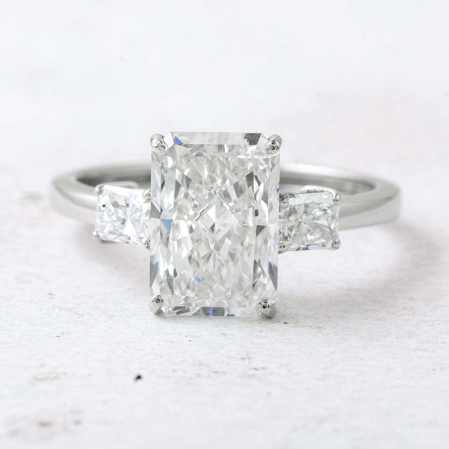 3.34 Ct Radiant Lab Grown Diamond 950 Platinum Ring