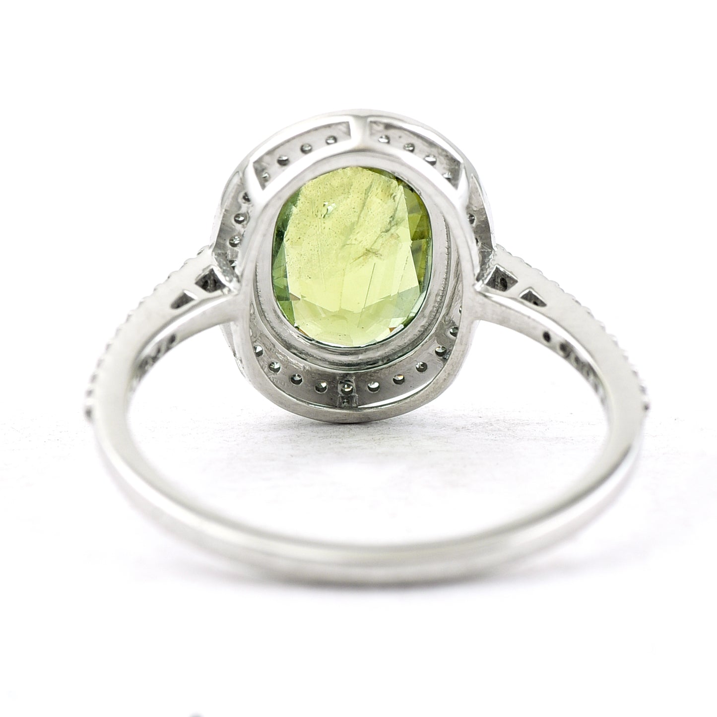 2.40 Ct Oval Mixed Cut Natural Green Sapphire 950 Platinum Ring