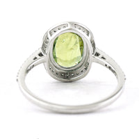 2.40 Ct Oval Mixed Cut Natural Green Sapphire 950 Platinum Ring
