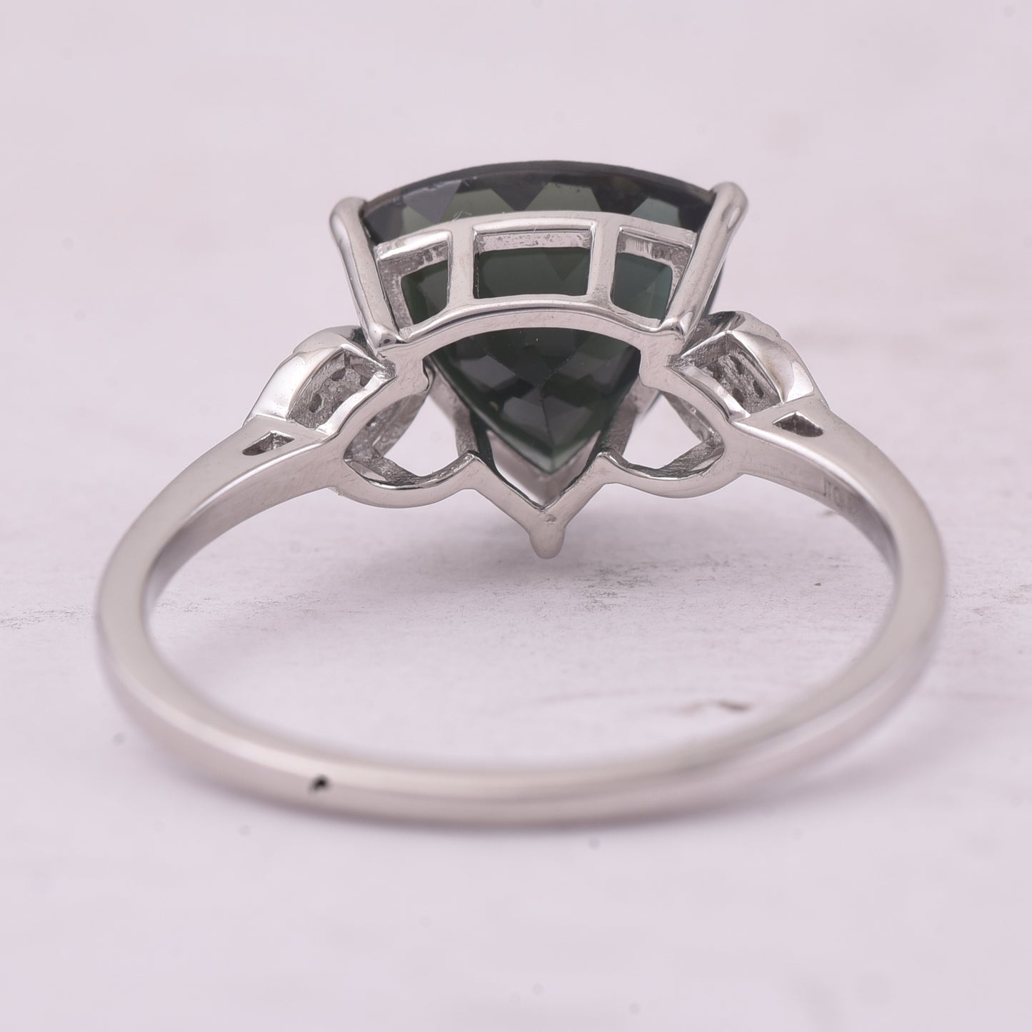 2.38 Ct Triangle Mixed Cut Natural Tourmaline 950 Platinum Ring
