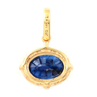 3.55 Ct Oval Mixed Cut Natural Sapphire 14K Gold Pendant