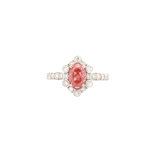 1.67 Carats Pink Lab Grown Diamond 14K Gold Ring