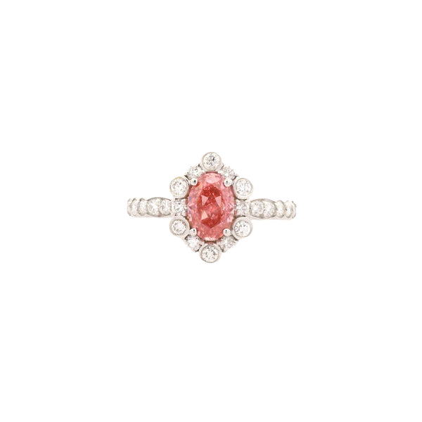 1.67 Carats Pink Lab Grown Diamond 14K Gold Ring