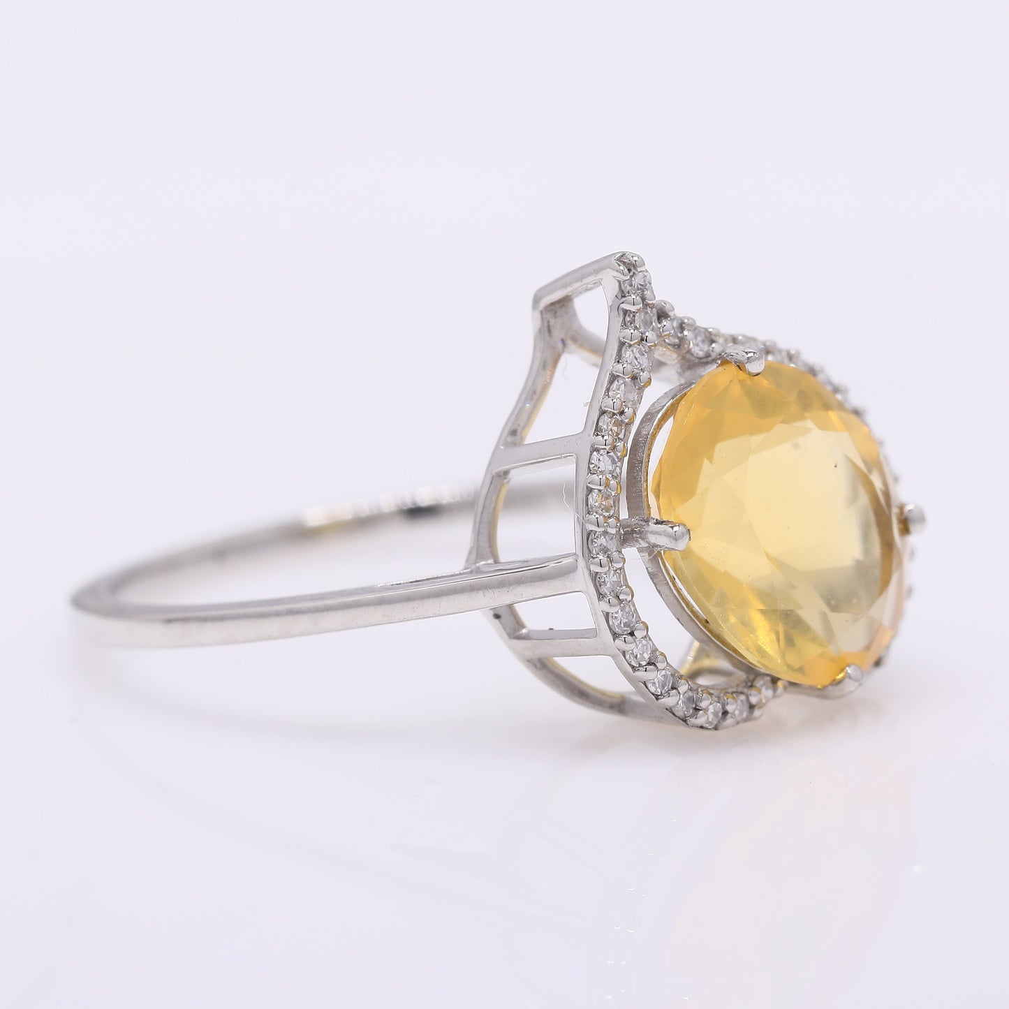 1.87 Ct Oval Mixed Cut Natural Fire Opal 950 Platinum Ring