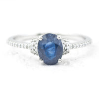 1.57 Ct Oval Mixed Cut Natural Sapphire 950 Platinum Ring