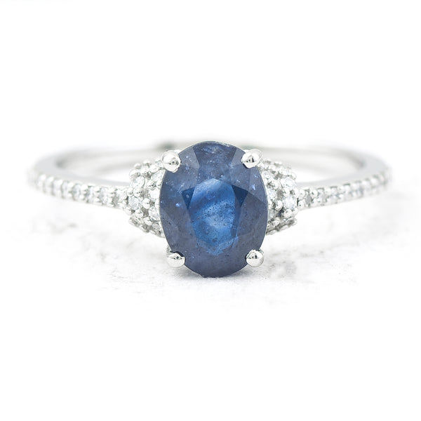 1.57 Ct Oval Mixed Cut Natural Sapphire 950 Platinum Ring