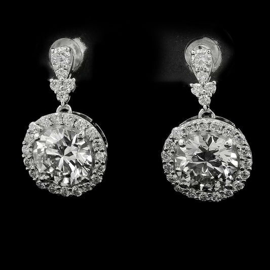 3.68 Carats Lab Grown Diamond 14K Gold Earrings