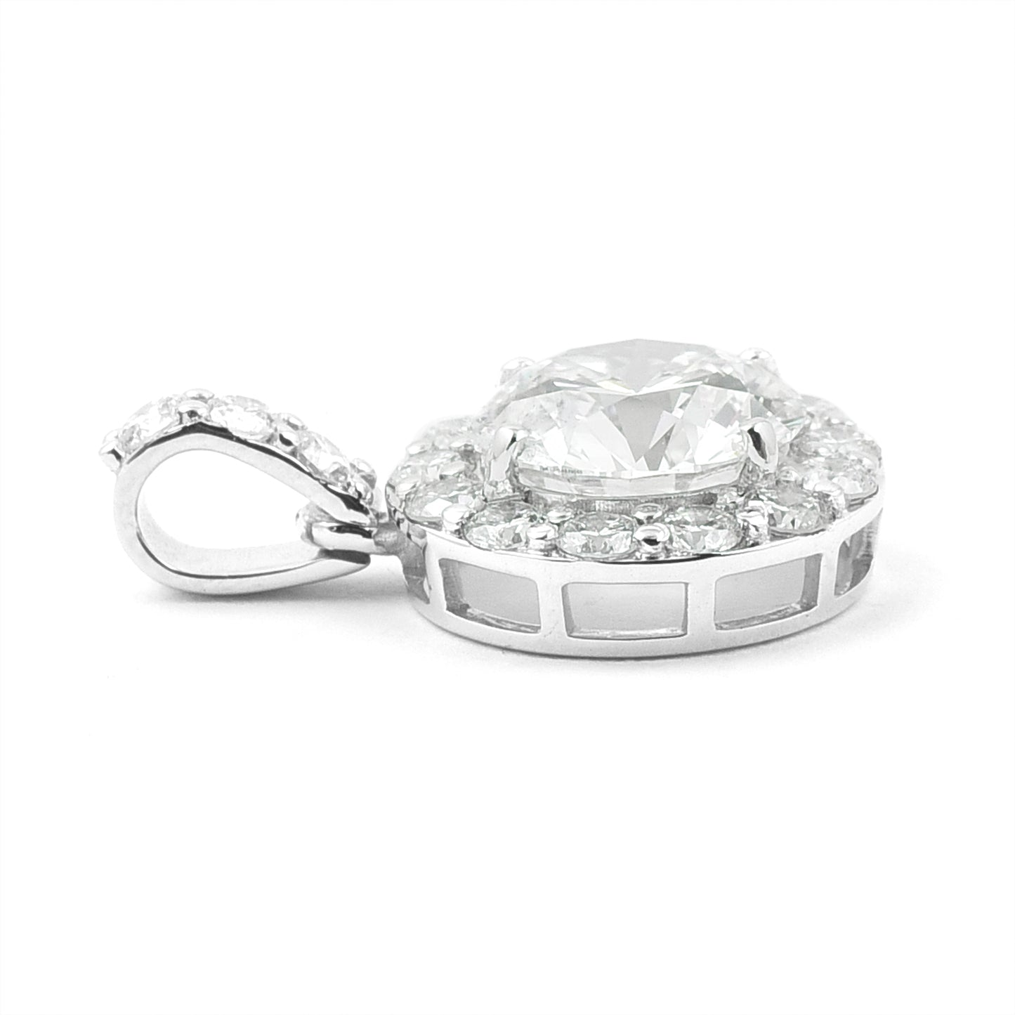 2.54 Carats Lab Grown Diamond 14K Gold Pendant