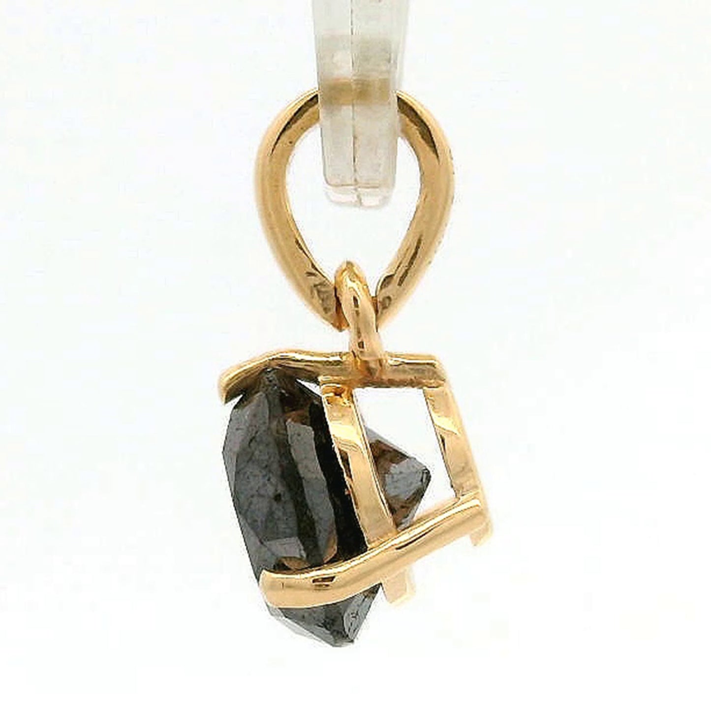 1.23 Ct Round Black Diamond 14K Gold Pendant
