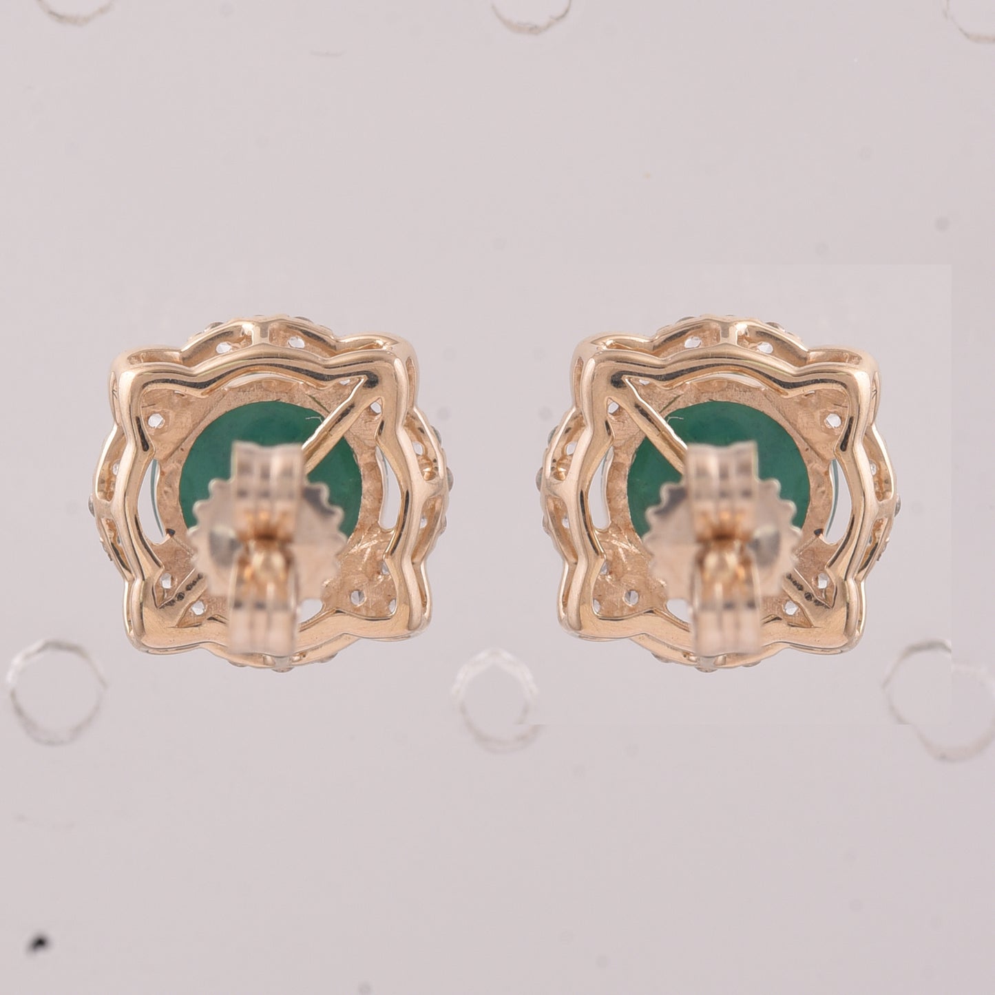 2.25 Ct Round Emerald 9K Gold Earrings