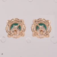 2.25 Ct Round Emerald 9K Gold Earrings