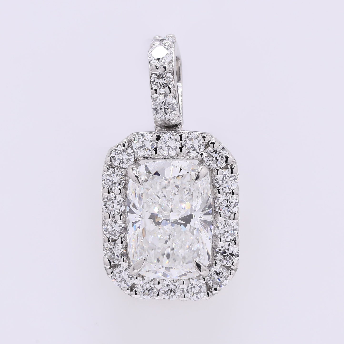 2.38 Ct Cushion Modified Brilliant Lab Grown Diamond 950 Platinum Pendant
