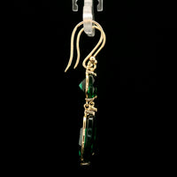 13.23 Ct Cushion Mixed Cut Lab Grown Emerald 14K Gold Earrings