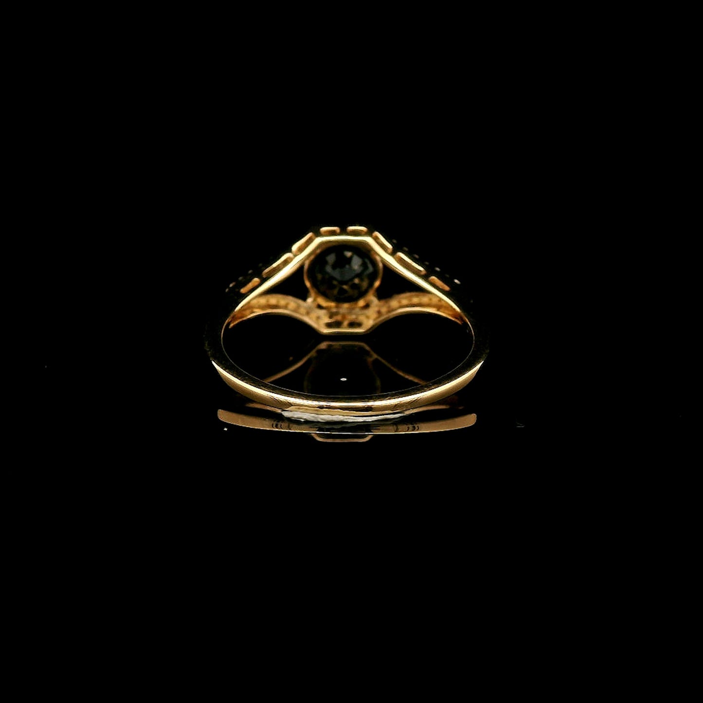 1.29 Ct Round Mixed Cut Natural Sapphire 14K Gold Ring
