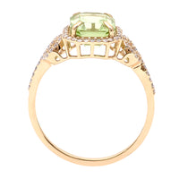 2.54 Ct Octagon Natural Eridot 14K Gold Ring